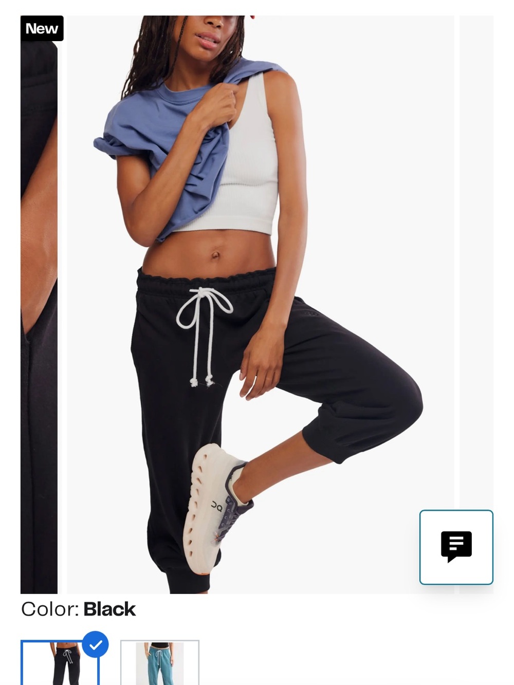 FP MOVEMENT FLUTTER CROPPED JOGGERS IN BLACK NWT
